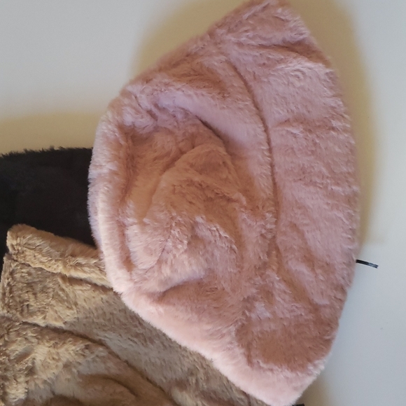 Faux Fur Soft Vegan Bucket Hat Assorted Colors & Prints NEW - Picture 4 of 9